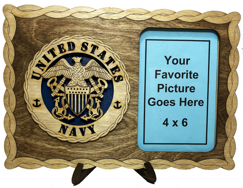 Armed Forces Navy Custom Laser Crafted Three Dimensional Wooden Military Picture Frame