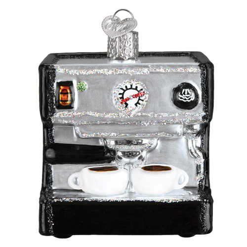 Old World Christmas Ornaments: Coffee and Tea Gifts Glass Blown Ornaments for Christmas Tree - Espresso Machine 