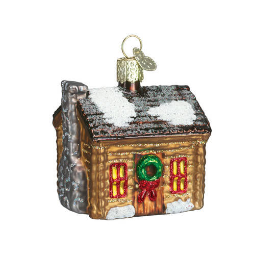 Old World Christmas Home Gifts Glass Blown Ornaments for Christmas Tree Log Cabin | Log Cabin
