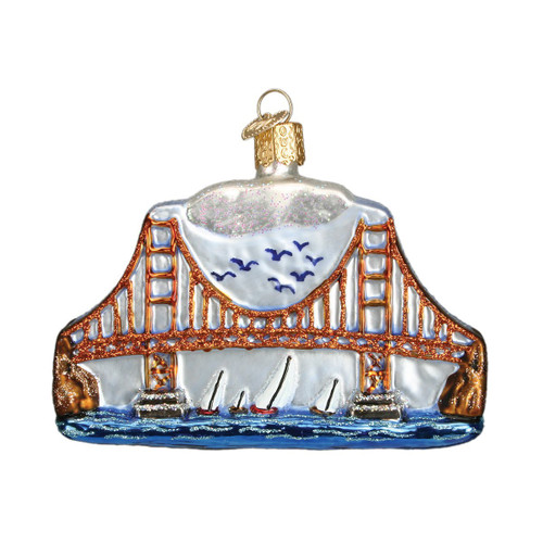 Old World Christmas Cities, Places and Landmarks Glass Blown Ornaments for Christmas Tree Golden Gate