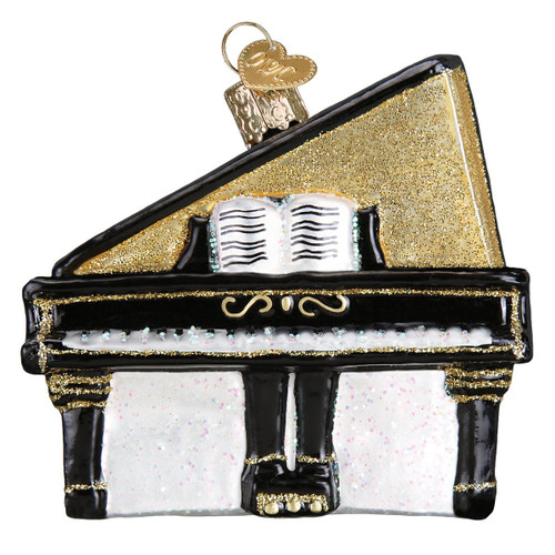 Old World Christmas Musical Instruments Glass Blown Ornaments for Christmas Tree Baby Grand Piano 3x3 | Baby Grand Piano