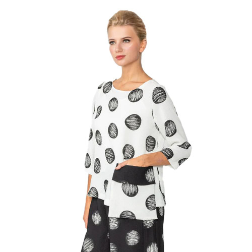 IC Collection Two-Tone Dot Pocket Shirt | XX-Large, White