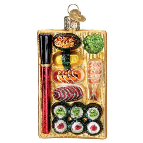 Old World Christmas Sushi Platter Glass Hanging Ornament