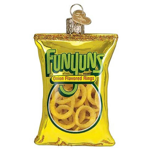Old World Christmas Funyuns Glass Hanging Ornament. 