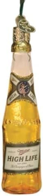 Old World Christmas Miller High Life Bottle Glass Hanging Ornament.