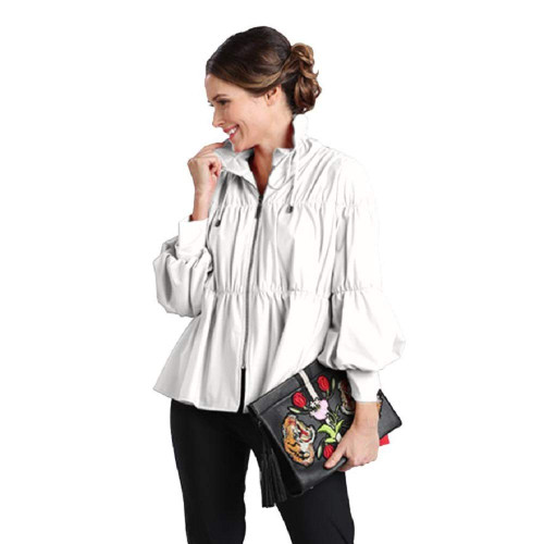 IC Collection Zip Front Cinched Parachute Jacket - 1395J
