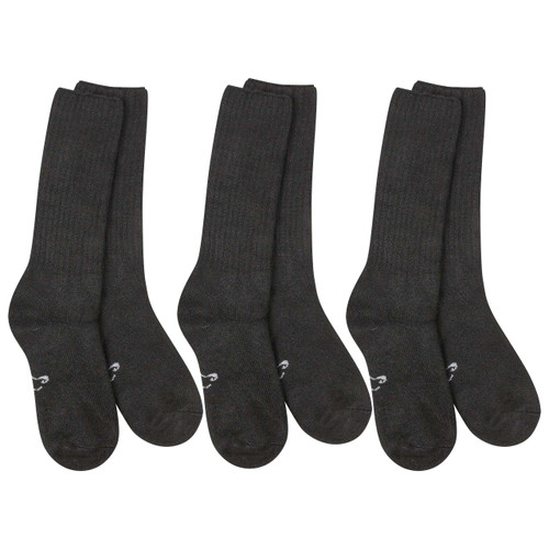 World's Softest Classic Crew Socks - Ultra Soft Socks for Women and Men | 3 Pack - Large, Black