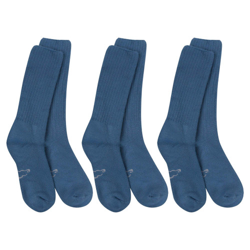 World's Softest Classic Crew Socks - Ultra Soft Socks for Women and Men - 3 Pack | Large, Denim