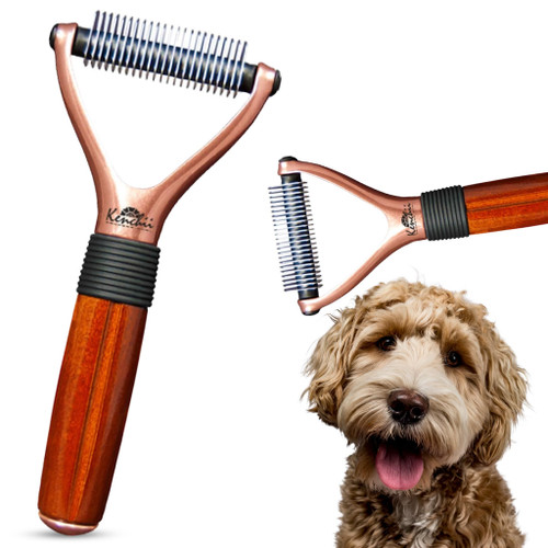Kenchii Luxury Pet Grooming Rake - Enhance Your Pet's Coat with Precision - Dematting Undercoat Rake for Dogs, Cats - Dog Brush for Shedding