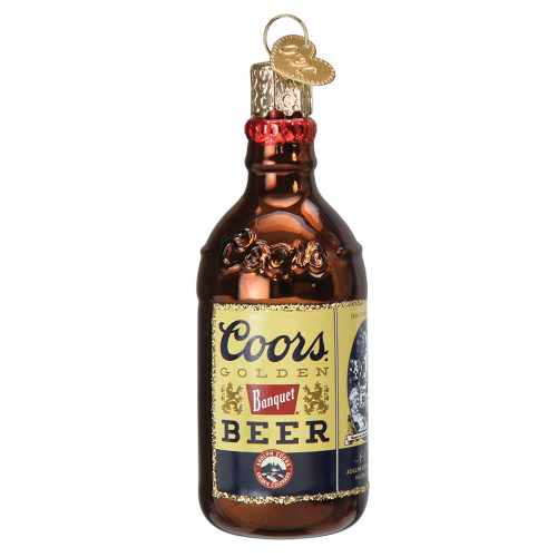 Old World Christmas Coors Banquet Bottle Glass Hanging Ornament.
