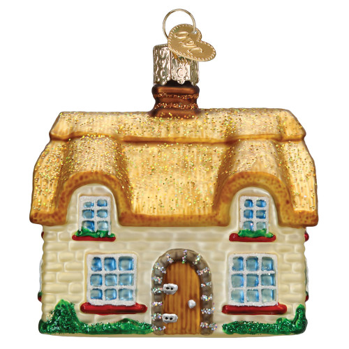 Old World Christmas English Cottage Glass Hanging Ornament