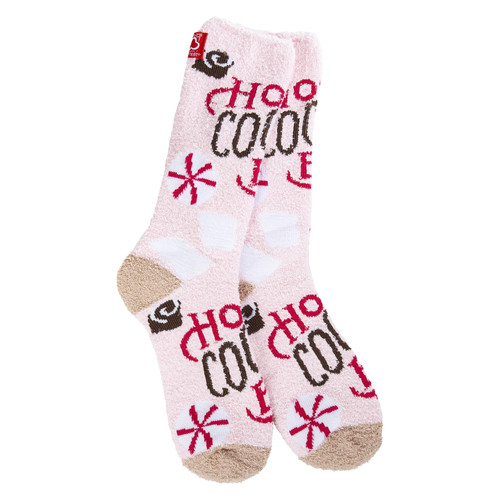 World's Softest Cozy Collection Crew Socks - Smooth Multi Colors Cozy Socks - Knit Top Holiday Spirit Fashion Socks | One Size, Hot Cocoa Bar