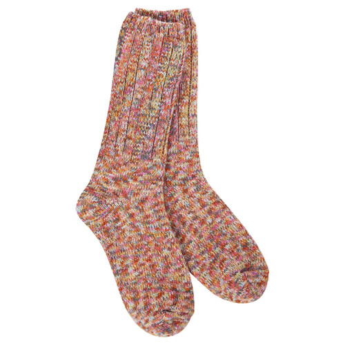 World's Softest Weekend Women's Ragg Crew Socks, One Size Fits Most - Floral