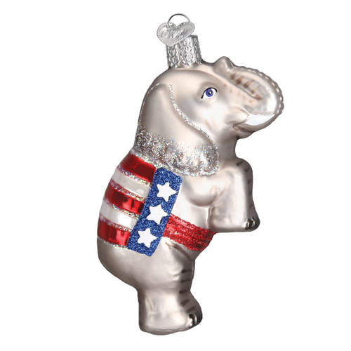 Old World Christmas Republican Elephant Glass Blown Ornaments for Christmas Tree