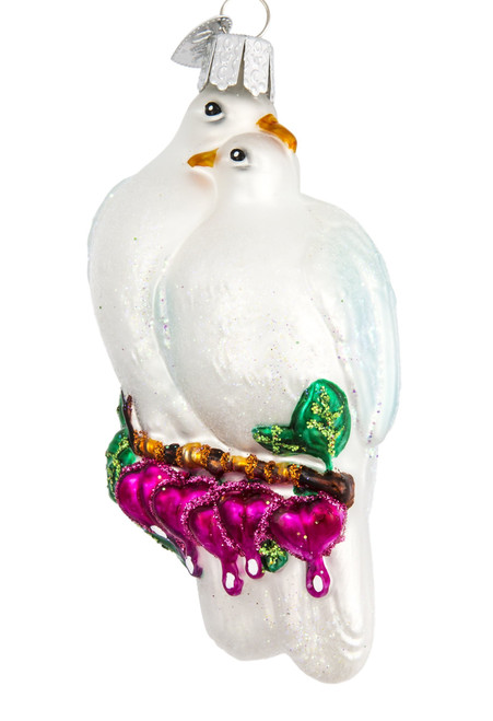 Old World Christmas Ornaments: Bird Watcher Collection Glass Blown Ornaments for Christmas Tree - Love Birds