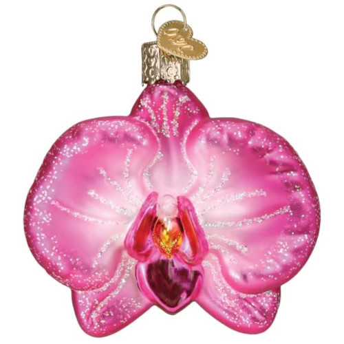 Old World Christmas Orchid Glass Blown Ornament for Christmas Tree