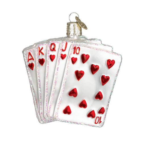 Old World Christmas Ornaments: Vegas Baby Glass Blown Ornaments for Christmas Tree, Royal Flush (44035)