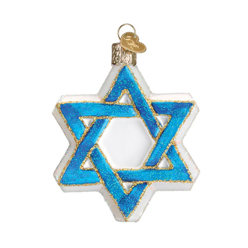 Old World Christmas Ornaments: Hanukkah Glass Blown Ornaments for Christmas Tree | Star of David