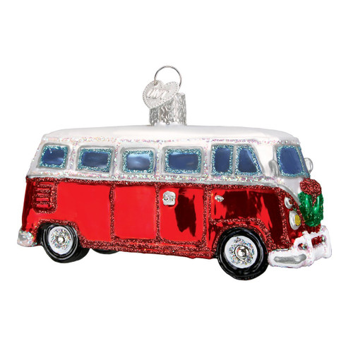 Old World Christmas Ornaments: Camper Van Glass Blown Ornaments for Christmas Tree.