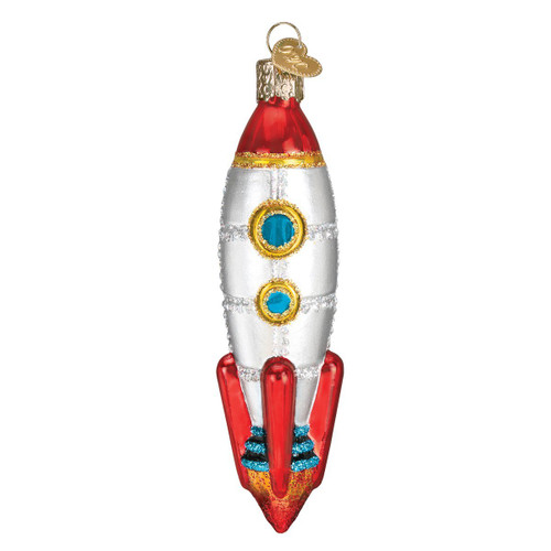 Old World Christmas Glass Blown Ornament for Christmas Tree, Rocket Ship | Toy Rocket Ship
