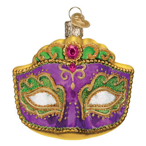 Old World Christmas 36241 Cities, Places and Landmarks Glass Blown Ornaments for Christmas Tree Mardi Gras Mask | 3 X 3 X 2.5