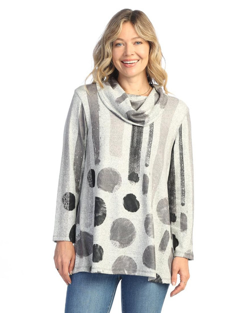 Jess & Jane Abstract Print Brushed Knit Tunic FB4 (2X, Sandra)