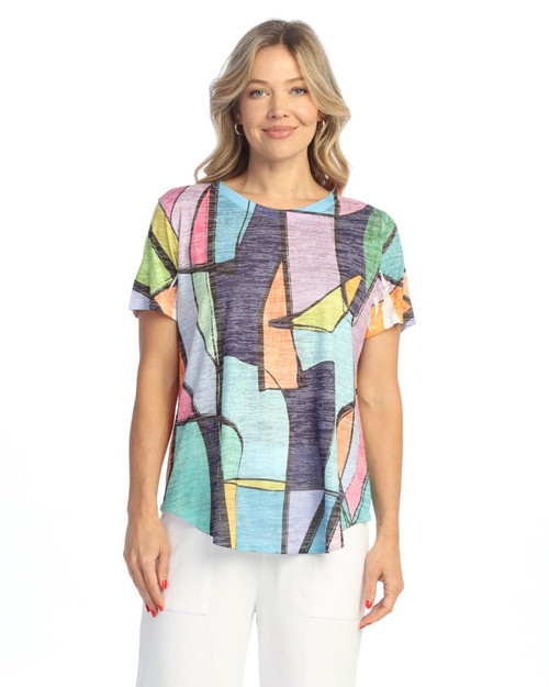 Jess & Jane Burnout Short-Sleeve Top - AJ4 | X-Large, Vita