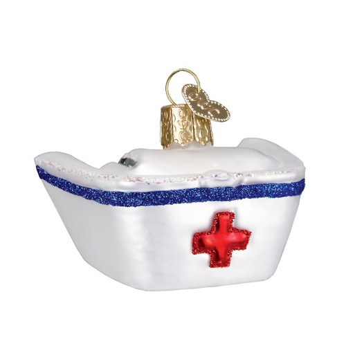 Old World Christmas Nurse Cap Glass Blown Ornament for Christmas Tree