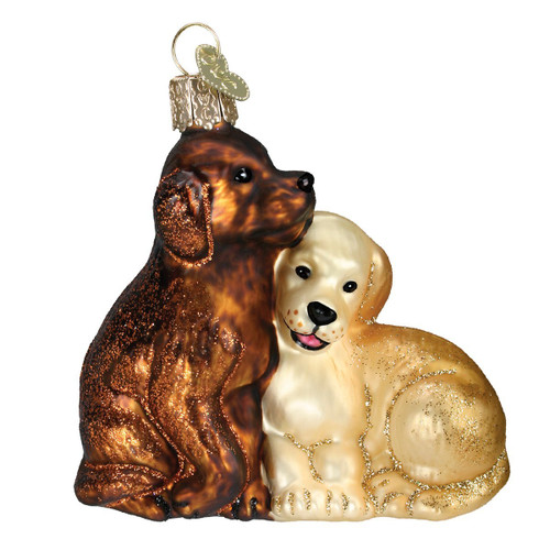 Old World Christmas Ornaments: Dog and Pet Accessories Glass Blown Ornaments for Christmas Tree, Puppy Love