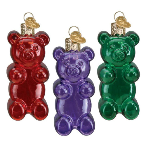 Old World Christmas Jelly Bear Set Glass Blown Ornament for Christmas Tree
