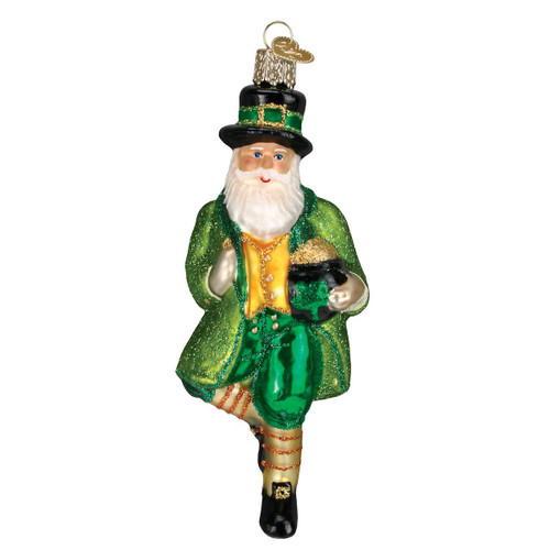 Old World Christmas Irish Santa Glass Blown Ornament for Christmas Tree