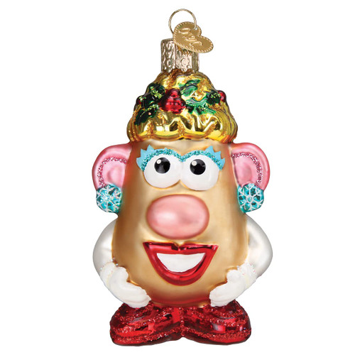 Old World Christmas Mrs. Potato Head Glass Blown Ornament for Christmas Tree