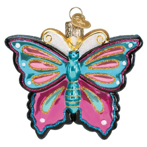 Old World Christmas Fanciful Butterfly Glass Blown Ornament for Christmas Tree
