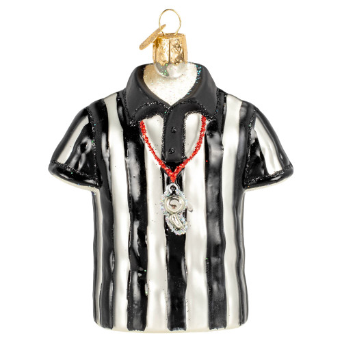 Old World Christmas Referee Shirt Glass Blown Ornament for Christmas Tree