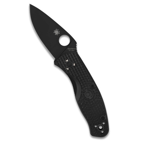 Spyderco Persistence Lightweight Pocket Knife - Durable Black Oxide Blade w/ Bi-Directional Textured FRN Handle - Everyday Carry Folding Knife for Tactical End Users
