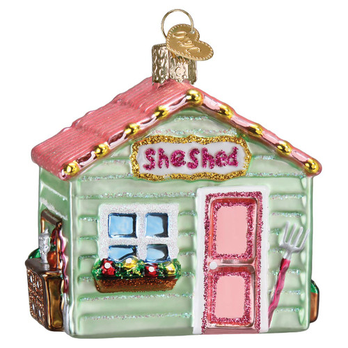 Old World Christmas She Shed Glass Blown Ornament for Christmas Tree