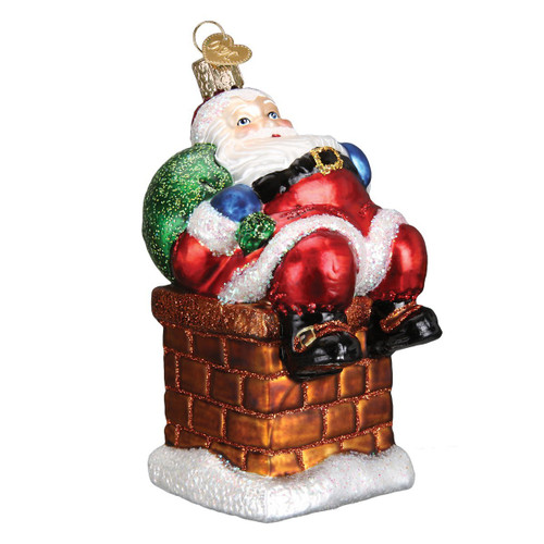 Old World Christmas Ornaments Chimney Stop Santa Glass Blown Ornaments for Christmas Tree