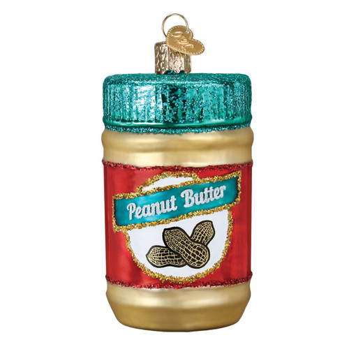 Old World Christmas Various Foods Glass Blown Ornaments for Christmas Tree, Jar of Peanut Butter