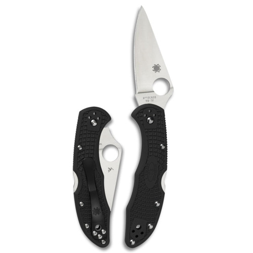 Spyderco Delica 4 Lightweight 7.15" Signature Folding Knife with 2.90" Flat-Ground Steel Blade and High-Strength FRN Handle - PlainEdge Grind
