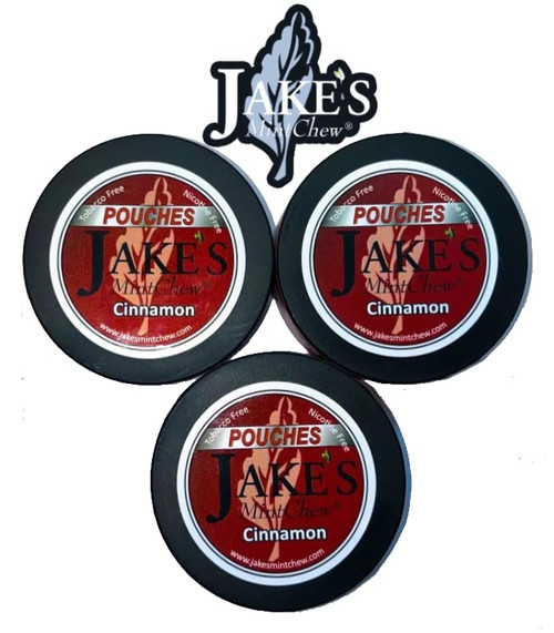 Jake's Mint Chew - CINNAMON - 3 Pack POUCHES