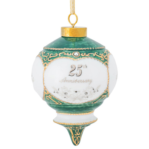 25th Wedding Anniversary Victorian 4.5 Inch Porcelain Ornament