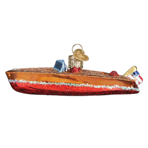Old World Christmas Classic Wooden Boat Ornament