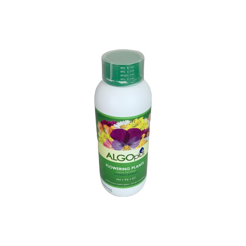AlgoFlash Flowering Plants - Liquid Fertilizer and Plant Food 1-Liter Bottle