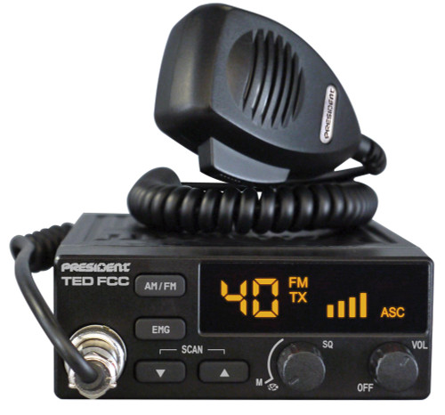 President Ted FCC AM/FM 40 Channel Compact CB Radio