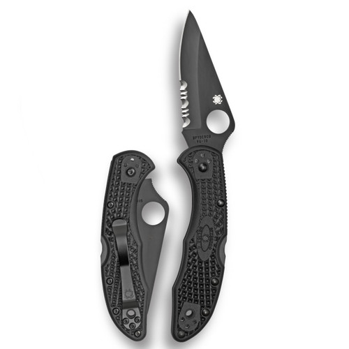 Spyderco Delica 4 Black Handie - Black Steel Blade C11PSBBK