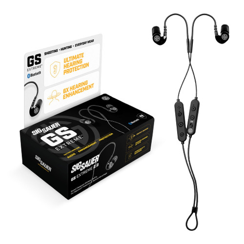 AXIL x SIG SAUER GS Extreme 2.0 Shooting Ear Buds – Hearing Enhancement & Noise Isolation Bluetooth Earbuds – w/Dynamic Speakers – 25-Hour