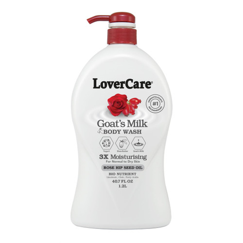 Lover's Care Goat's Milk Moisturizing Body Wash Shower Cream Rose Hip Seed Oil 40.7 Fl.oz 