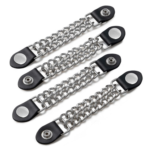 Diamond Plate 4-Piece Vest Extender Set - Jacket Accessories with Chrome Finish