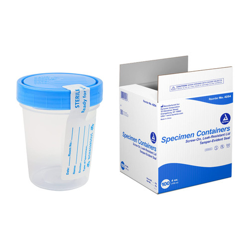 Dynarex Specimen Containers 4 oz. Sterile Bulk Packaged Specimen Cups box of 100 Dynarex Specimen Containers 4 oz. Sterile Bulk Packaged Specimen Cups box of 100
