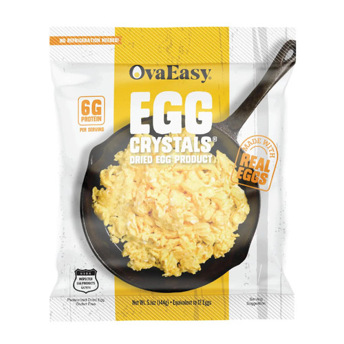 OvaEasy Dehydrated Egg Crystals – 5.1oz. Bag – Powdered Eggs Made from All-Natural Ingredients – Easy-to-Prepare Egg Powder – Dehydrated Food Perfect for Camping & Backpacking